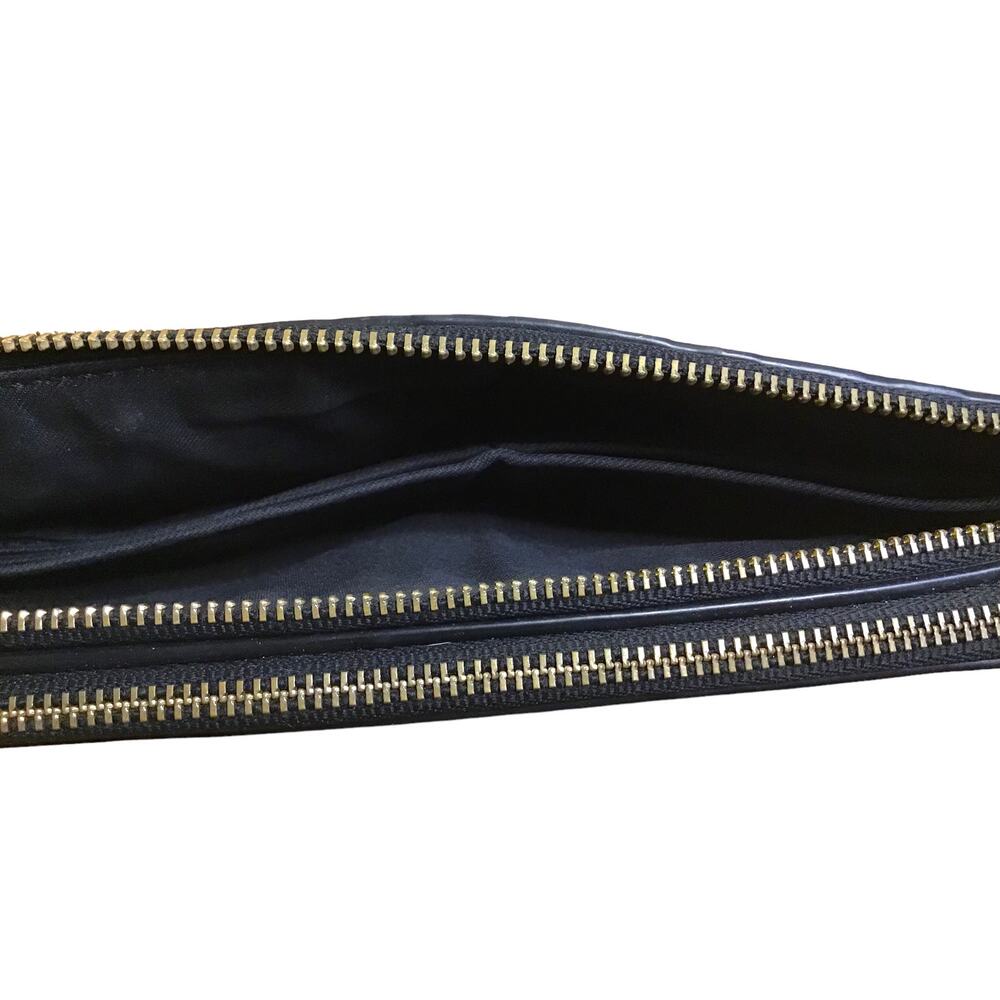 Coach Brown Signature Leather Double Zip Wristlet - Picture 4 of 6